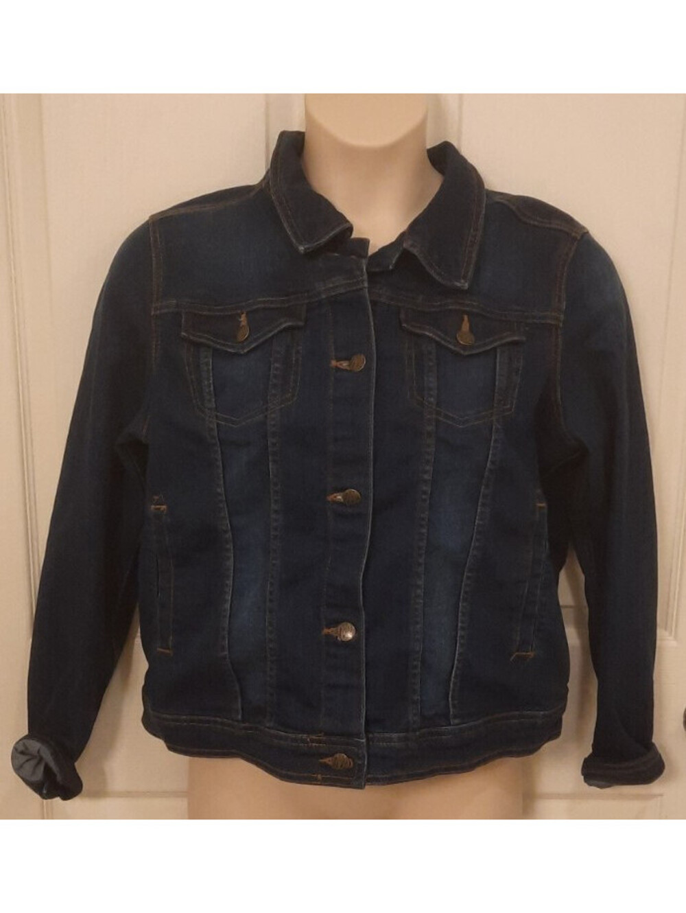 Wrangler Stretch Denim Jacket Men's Size XL Blue Trucker Coat LWR310D